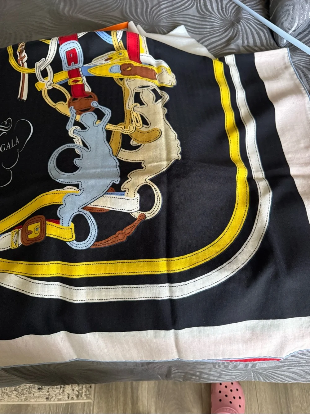 Hermes Brides de Gala Silk Scarf in Black, Red, White, Yellow, Blue